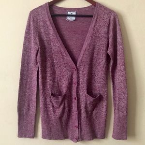 POOF EXCELLENCE Purple Heather Cardigan